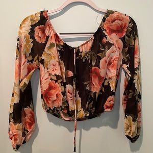 Floral mesh top